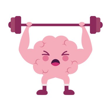 Strong Mind lifting heavy barbell for strength clipart