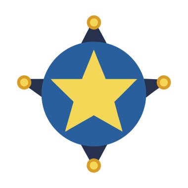 Yıldız ve daire elementli polis logosu