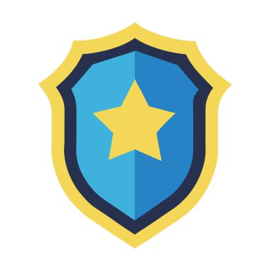 Polis Logosu Yıldızı şekilli kalkan çizimi