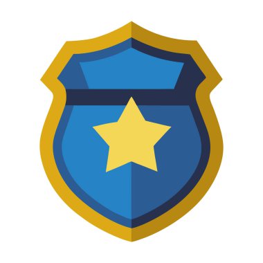 Yıldız otoriteli polis logosu kalkanı