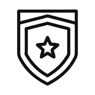 Polis Logosu Yıldızlı Minimalist Kalkan