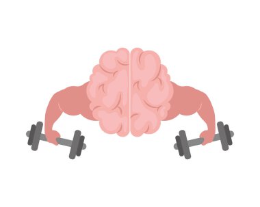 Güçlü Zihin Beyni esnek bir şekilde dambılları kaldırıyor.