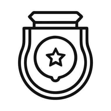 Kalkanlı ve yıldızlı polis logosu madalyası