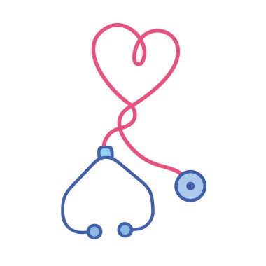 Kalp doktoru steteskop tıbbi ikon kontrolü