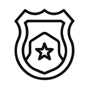 Polis Logosu Yıldızlı basit bir kalkan