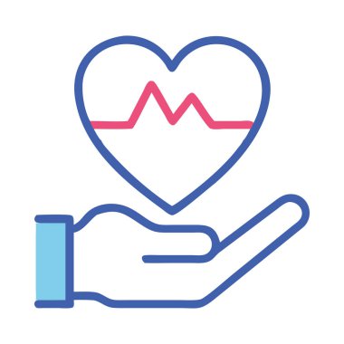 Kalp doktoru elinde kalp ikonu tutuyor.