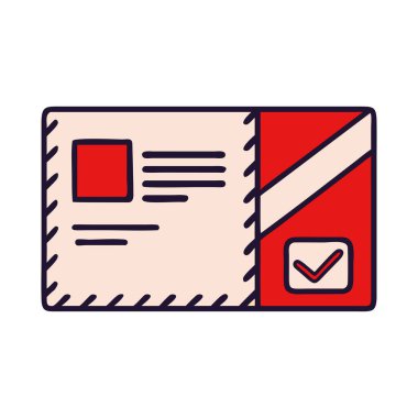 Üzerinde mektup damgası olan özel bir zarf.