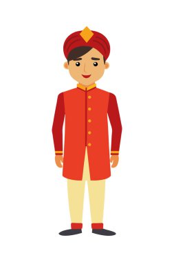 Gelinlik giymiş Hintli damat.