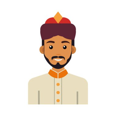 Şık türbanlı Hintli damat