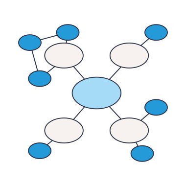 Peta minda soyut ağ oval şekilli