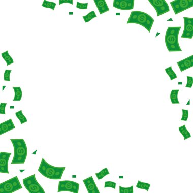 Para Kenarlığı Dağılmış Faturalar Köşe Çerçevesi Minimum Düzen Vektör Para Birimi Arkaplanı