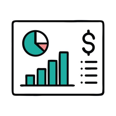 Muhasebe Yazılım Finansal Turta Çizelgesi Büyütme Paneli Simge Arayüz Raporu İstatistik Vektörü