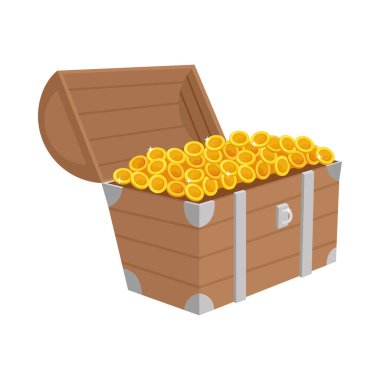 Altın Para Sandığı Zenginlik Sembol Vektörü Klasik Zenginlik ve Servet Simgesi