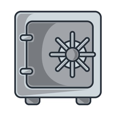 Güvenli Kasa Zenginlik Mali Depolama Kasası Vektör Para Koruma Çizelgesi