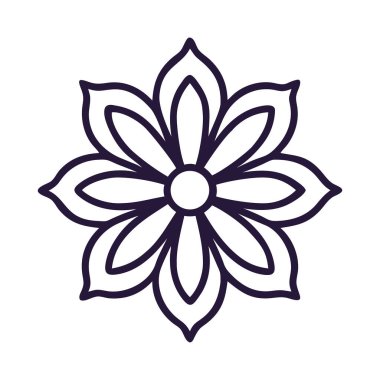 Hint Çiçeği Taç Motifi Mandala Süslemesi Lotus Çiçeği Simetri Vektörü Botanik Kültür Ana Hattı Kutsal Desen Dekoratif Tasarımı