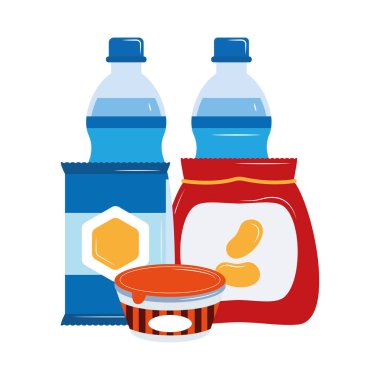 Acil Yiyecek Şişesi Çipleri Paketli Konserve Kutuları Taşıyıcı Depolama Malzemesi Hayatta Kalma Esasları