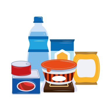 Acil Gıda Karışık Malzemeleri Konserve Kutuları Çikolata Reçel Konteynırı Vektör Paketi Çürütülemez Depolama Özeli