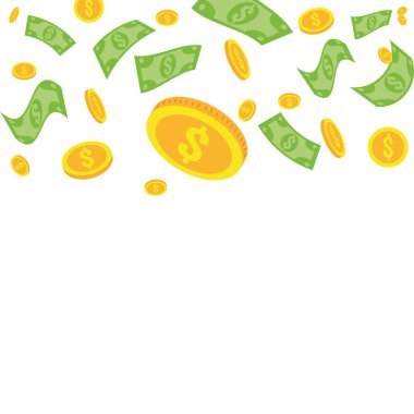 Para Arkaplan Doları Çerçevesi Üst Köşe Servet Dökümü Para Birimi Vektörü Altın Maddi Tasarım