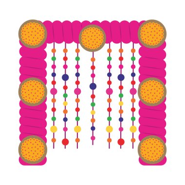 Hint Düğünü Haldi Dekoratif Marigold Çerçeve Festivali Süsleme Vektörü Çiçek Portakal Töreni Töreni