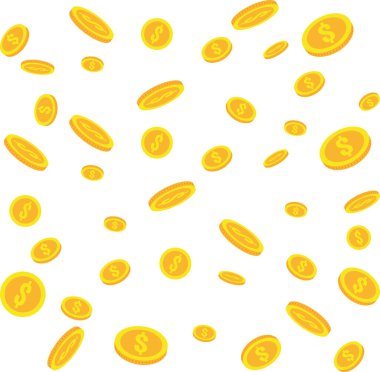 Para Arkaplanı Altın Sikkeler Zenginlik Nakit Para Birikim Vektör Tasarımları Zengin Desen Sembol Dağılımı Tasarımı