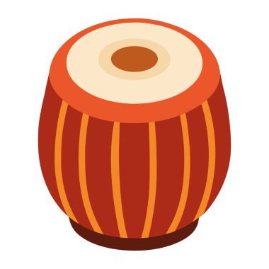 Hint Tabla Davulu Klasik Perküsyon Ahşap Ritim Geleneksel Enstrüman Vektörü Etnik Ses Halk Titreşimleri