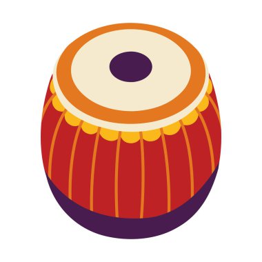 Hint Tablası Kültürel Davul Perküsyonu Müzik Kırmızı Tahta Geleneksel Ses Vektörü Etnik Aletleri Yendi Halk Ritmi