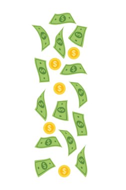 Para Sınırı Düşen Faturalar Çizgi Filmi Varlık Finansmanı Düz Dolarlık Grafik Gelir Dekoratifi