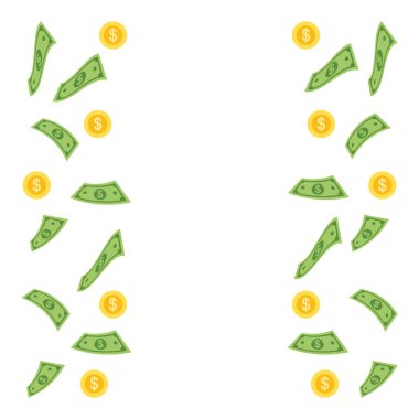 Para Sınırı Dolar Asgari Grafik Zenginliği Çizgi Filmi Mali Gelir Simgesi Para Birimi