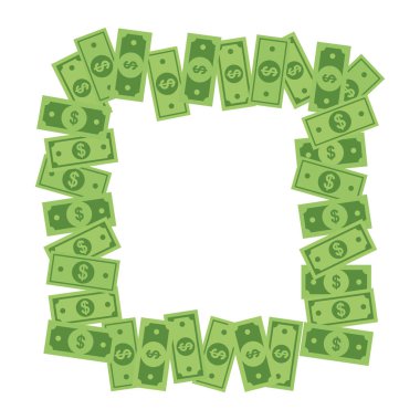 Para Sınırı Doları Çerçevesi Düz Finans Çizgi Filmi Varlık Köşe Banknotu Zengin İşletme Dekorasyonu