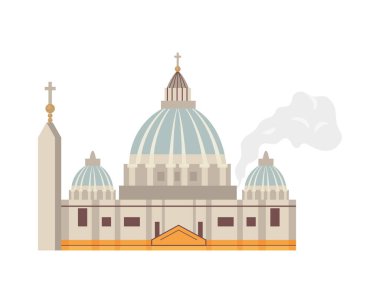 Sistine Şapeli İkonik Mimari Kutsal Uzay Vatikan Kubbesi St Peters İllüstrasyon Vektör Tasarımı