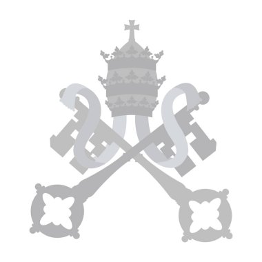 Cennetin Silah Anahtarları Papalık Paltosu Vatikan Tacı Heraldry Silver Icon Dini Haysiyet