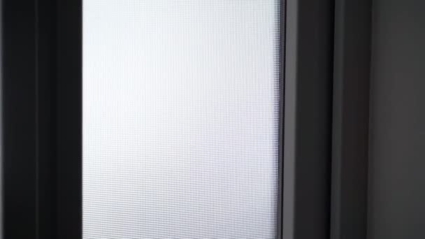 Gros Plan Fenêtre Opaque Texturée Mouvement Fluide Caméra Des Images — Video