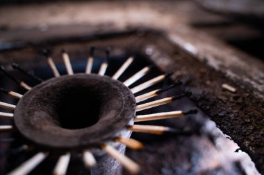 Isıtma ve pişirme için sınırlı kaynak. Gaz sobasının ocağında ateş yerine ahşap kibrit var. Düşük yaşam standardı, kötü koşullarda hayatta kalma. Doğal gaz tasarrufu. Mavi yakıtı kapat.