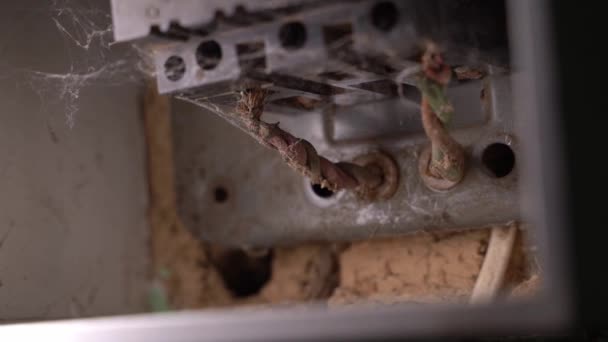 Wiring Old Electric Meter Web Close Old Electrical Wiring Private — Vídeo de Stock