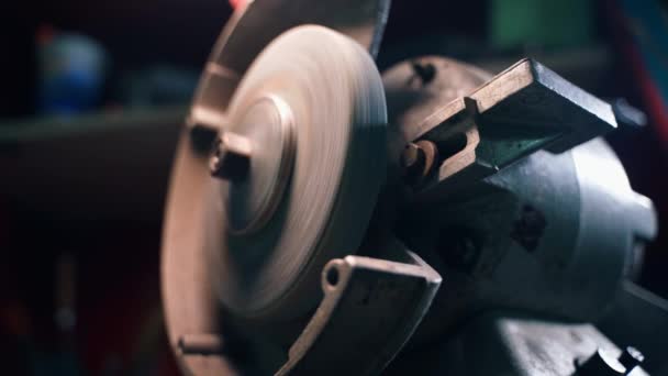 Roda Abrasiva Retificadora Para Close Imagens Alta Qualidade — Vídeo de Stock