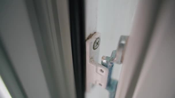 塑料门的摩擦部分 耐磨塑料门导引 高质量的4K镜头 — 图库视频影像