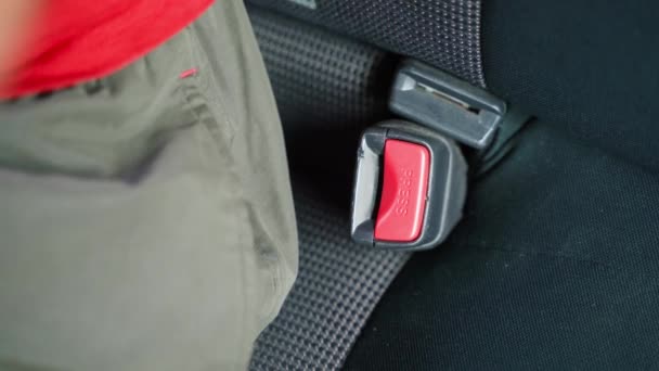 Zapinanie Pasów Samochodzie Zbliżenie Wysokiej Jakości Materiał — Wideo stockowe