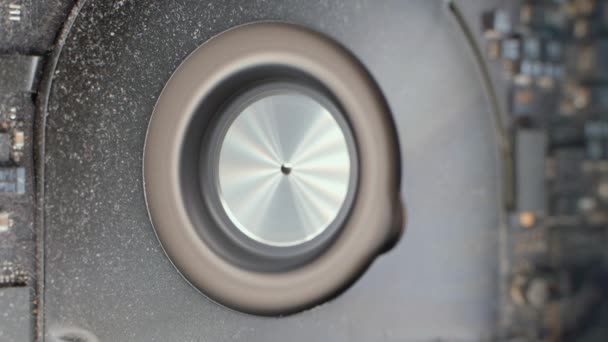 Dusty Chladící Ventilátor Notebooku Zastaví Zblízka Vysoce Kvalitní Fullhd Záběry — Stock video