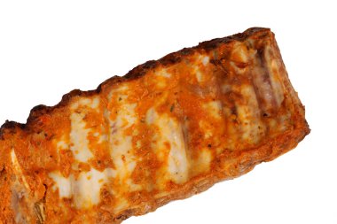 Beyaz izole edilmiş ızgara kaburga..