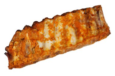 Beyaz arka planda ızgara domuz pirzolası.