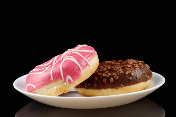 Пончики Тарелке Вкусный Сладкий Завтрак — стоковое фото