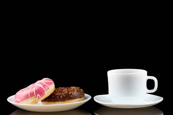 Donuts Com Café Leite — Fotografia de Stock