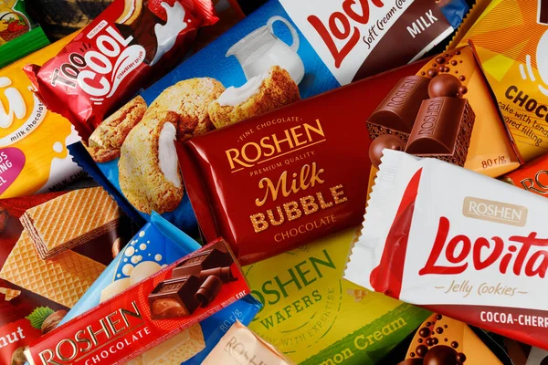 Lviv Ukraine November 2022 Permen Roshen Roshen Confectionery Corporation Sebuah — Stok Foto