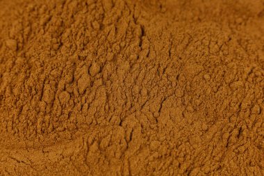 Ground cinnamon many and close-up