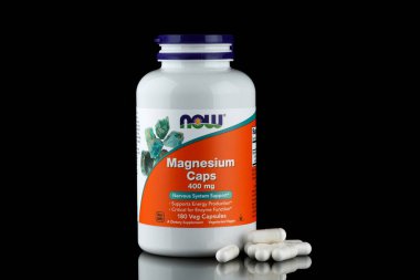 LVIV, UKRAINE - February 06, 2023: Magnesium . Now foods.