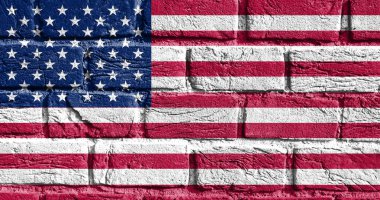 Flag of USA on the wall