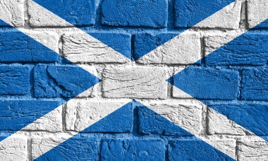 Flag of Scotland on the wall