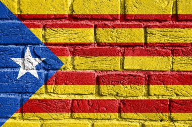 Flag of Catalonia on the wall