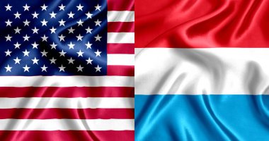 USA and Luxembourg flag silk
