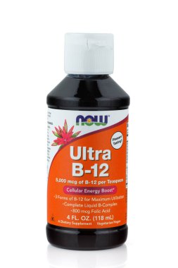 LVIV, UKRAINE - 29 Haziran 2023: Now Foods, Ultra B-12